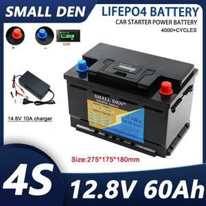 호환상품 12V/12.8V 60AH 리튬 철 인산염 배터리 팩 자동차 점화 시작 전원 공급 장치 태양풍 + 14.6V 10A
