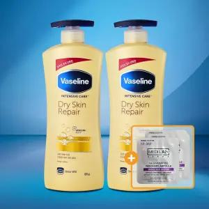바세린 드라이 스킨 리페어 바디로션 600ml 2개 건성 집중보습