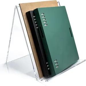 아크릴 책꽂이 투명 디스플레이 이젤 6 x 8 주방용 요리책 홀더 잡지 및 태블릿 스탠드 액자 접시