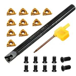 GBJ 22pcs 3/8인치 선반 나사 공구 외부/내부 고정 홀더 SNR 0010K11 11IR AG60 M2.5 6