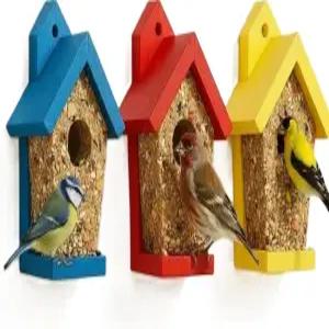 3pk 리필 가능한 스위트 케이크 새집 공급기 시드 버드하우스 있는 야외용 페스트 벽 트리 이동식