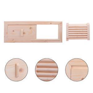 1세트 사우나룸 공기 배출구 나무 블라인드 그릴 환기 패널 고온 저항 사우나 액세서리
