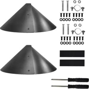새 모이통 폴을 위한 19인치 다람쥐 배플 2팩 야외 양치기 갈고리를 마운트 새집 가드 너구리 설치류로부터