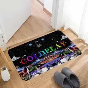 클래식 팝 록 밴드 C-Coldplay 플로어 매트 직사각형 미끄럼 방지 홈 소프트 배드매트 현관문 실내 실외