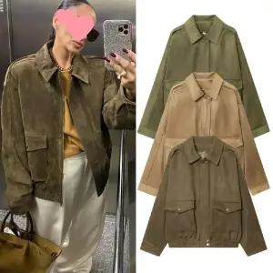 피로달 가을 여사친 테일러드 재킷 항공 점퍼 코트 터틀넥 스웨이드 슬림핏 HO3