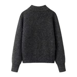 여사친 그레이 니트 울 봄 맨투맨 티 셔츠 다크 큐빅 차이나 풀오버 BE1