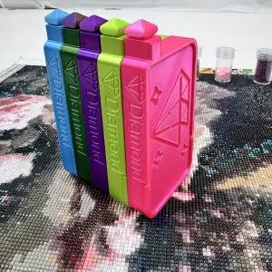 호환  3D 다이아몬드 페인팅 도구 선박 유형 도트 드릴 트레이 슬라이드 커버 보관 상자 모자이크 DIY 자수