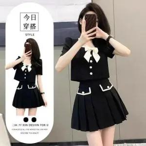 스커트 여친 검정 여름 하이웨스트 쇼트 코트 정장세트 슬림핏 세트 MF1