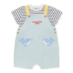 [블루독베이비]46-313-601-04 MN) 고래 포인트 세트형 우주복_s