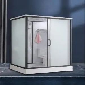 조립식 샤워부스 이동식 샤워실 간이 샤워장 캠핑장 캠핑 바닥 실내 야외 강화유리 미닫이문