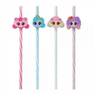 실리콘 피규어 캐릭터 빨대 어린이 재사용 식기 아동