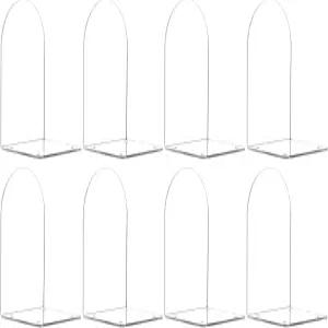 Adwikoso 책꽂이용 투명 아크릴 홈 오피스 학교 및 데스크톱 장식용 책꽂이 원형 호 8