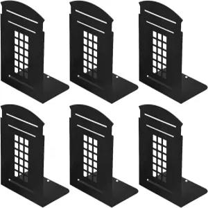 메리나인 6팩 북엔드 선반용 메탈 전화 부스 장식용 비스키드 헤비 가정 및 사무실용 도서 잡지 또는 CD