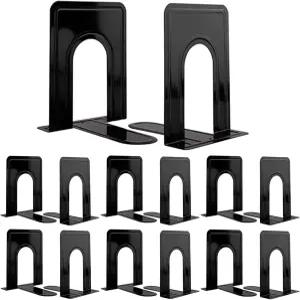 북엔드 헤비 듀티 홈 오피스 장식용 메탈 북/영화/CD용 블랙 6.5 x 5 5.7 인치 7 페어/14피스