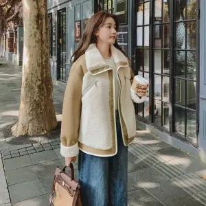 밴널스샵 여사친 가을 상의 패딩다운 PU가죽 잠바 슬림핏 도톰보온 스웨이드 코트 HO3