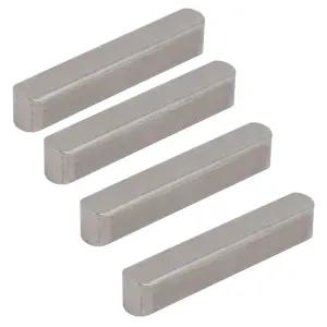 uxcell 30mmx5mmx5mm 304 스테인리스 스틸 키 스톡 실버 톤 4개