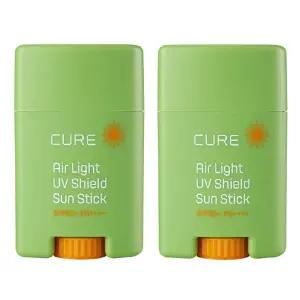 김정문알로에 큐어 에어라이트 유브이 쉴드 선스틱 20g(SPF50+) 2개