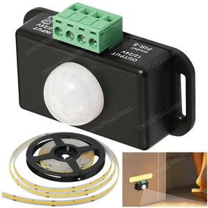 LED 스트립 라이트 램프용 움직임 감지기 스위치, DC 12V 24V 6A, ON OFF 자동 조정 적외선 PIR 모션 센서