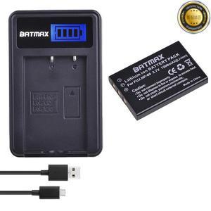 Batmax NP-60 배터리 1200mAh + LCD USB 충전기 FUJIFILM M603 F601 F410 50i 줌용 URC 범용 리모컨용