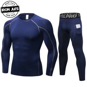 등산티셔츠 IRON jia's 남자 오토바이 겨울 모토 자켓  바지 열 속옷 세트 스키 복 라이딩 따뜻한 탑 t 셔