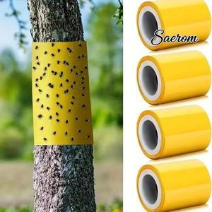 곤충 개미 나방이 오르는 것을 방지하는 노란색 양면 방충 테이프 1롤 야외 정원 나무 트랩