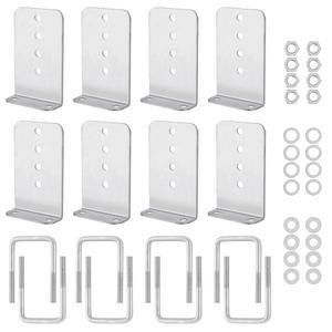 레이스윌 8인치 L형 보트 트레일러 벙커 브래킷, 아연 도금 강철 보드 키트, 3x3 크로스 멤버에 적합, 8팩