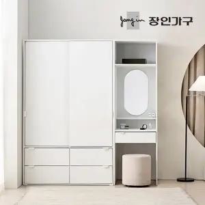 [장인가구]코라 1800 슬라이딩 옷장 세트 1200 서랍옷장 (행거형)+600 수납화장...