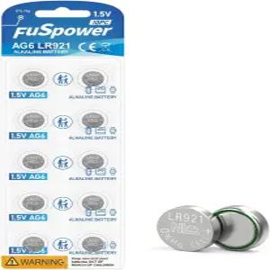 Fuspower 371 370 시계 배터리 SR920SW AG6 LR921 알칼리 버튼 셀(10개들이 팩)
