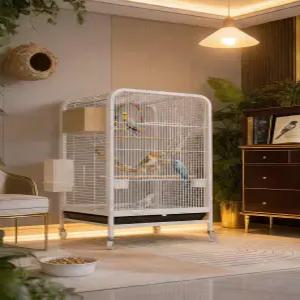 아크릴 새장 사육장 겸용 이동식 패키지 대형 잉꼬 새집