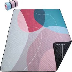 PY 슈퍼 모드 피크닉 담요 초대형 방수 접이식 야외 비치 오버사이즈 83x79 모래 방지 캠핑 하이킹 여행