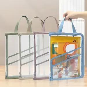 옆집샵 손잡이 보조가방 다용도 투명 A4 가방 M13078