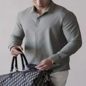 키체샵 남사친 니트 캐주얼 봄 내마모성 솔리드 짜임 손질하기 골지 셔츠 쉬운 HO1