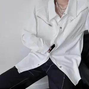 키체샵 남성 캐주얼 봄가을 금욕 패션 셔츠 솔리드 집업 HO3