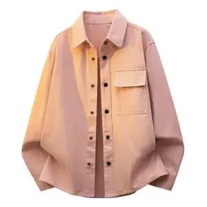 키체샵 빈티지 남성용 솔리드 셔츠 긴팔 빅사이즈 봄가을 HO3