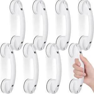 강력한 흡입 컵이 있는 욕조 및 샤워 핸들을 위한 버벨 8팩 그랩 바 8.2인치 노인 안전 보조 욕실 창문