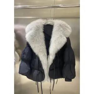 모피 자켓 캐시미어 밍크 트렌치 코트 2023 겨울 두꺼운 다운 재킷 90% 덕다운 파카 럭셔리 빅 리얼 여우