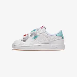 푸마 스매쉬 3.0 뱃지 벨크로 인펀트 - PUMA White-Safe Lake-Red Fire 596664