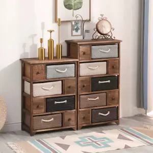 라탄서랍장 엔틱 안방서랍장 라탄 빈티지 정리함 심플 나무 거실