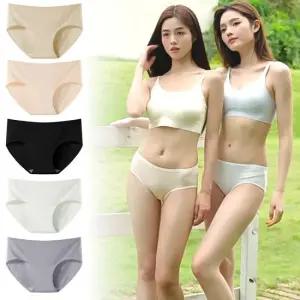 [5장세트] 여성 면팬티 삼각 학생 엄마 데일리 요일 스판 무지 팬티 가성비
