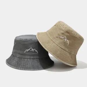 빈티지 중절모 등 페도라 커플 자수 패피 낚시 스포츠 버킷햇 워싱 모자 산 BE5