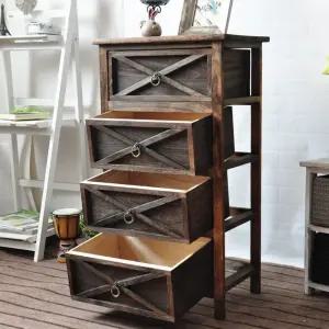 키큰서랍장 수납 서랍장 빈티지 레트로 코너 안방 키큰 원목