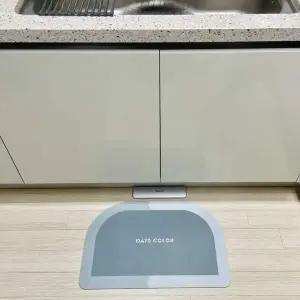 [콩심팥심]빨아쓰는 규조토 반원 발매트 그레이