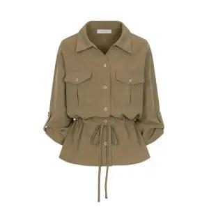 예시카 플랩 롤업 7부 스트링 블라우스 YJ7BL319