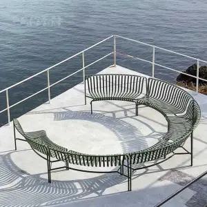 야외 철제 벤치 원형 정원 의자 놀이공원 옥외용 휴게실 가구 인테리어 시설물 공원용품