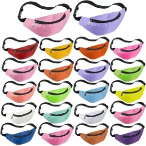 Saintrygo 20개 네온 패니 팩 벌크 90년대 80년대 조절 가능한 허리 가방 빈티지 옥스포드 운동용 천 러닝