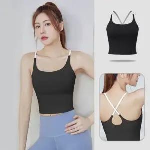 요가복 필라테스 헬스 여성 요가 상의복 나시끈 브라탑