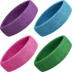 스웨트밴드 남녀용 스포츠 운동용 수분 위킹 테리 천 면 머리띠 테니스 달리기 농구 피트니스 요가