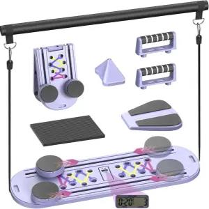 필라테스 보드 타이머가 장착된 휴대용 리포머 장비 홈 운동을 위한 7-in-1 접이식 머신 가정용 다목적