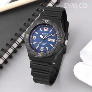 카시오 MRW-200H-2B3 다이버룩 회전베젤 데이데이트 스포츠 남자 우레탄 시계 d5