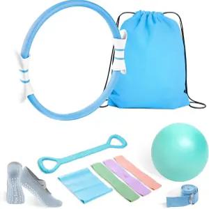 루시니아 필라테스 키트 여성용 가정용 링 장비 및 볼 세트 저항 밴드 그림 8 액세서리 스타터